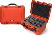 Nanuk 918 Waterproof Hard Case with Custom Foam Insert for 6 Lenses - Orange
