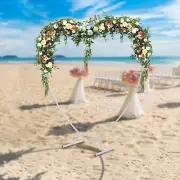 2.1m Wedding Arch Stand Backdrop White Frame Flower Balloon Stand Party Decor US