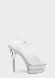 [XTRA by YRU] Demi 6 Platform Heels - Clear/White/Clear