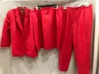 NWT WOMEN'S harve bernard RED 3~PC LINEN BLEND LINED DRESSY SUIT SET ~ 22W