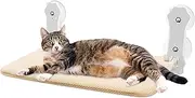 CAT COUNT CUPAGE CATTO WINDOW | Folding Window Punch for Pets with Hand Suction, Khaki Metal Frame Hammocks, 27.6-27.6-33.1 lbs Bearing Bed Approx