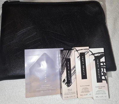 FENTY BEAUTY LOT OF 5 - 2Gloss Bomb 1Hella Thicc Mini Mascar 1Butta Drop Sample
