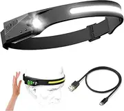 230°LED Headlamp, All Perspectives Induction Headlamp, Headlamps for Adults Rechargeable, Wide-Beam 350 Lumen Super Bright, Waterproof Headlight for Outdoor, Headlamp for Fishing Running