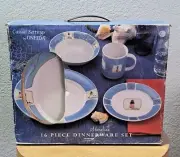 Oneida Shoreline 16 Pc Dinnerware Casual Setting Stoneware Set Rare Vintage!