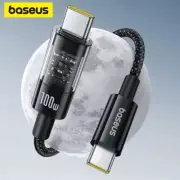 Baseus 100W USB C PD Type C Fast Cable For iPhone 16 15 Macbook Samsung Huawei