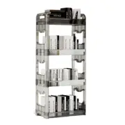 SOGA 38x24x90cm Clear 4 Tier Organizer Trolley Rack Bookshelf & Cosmetic Storage