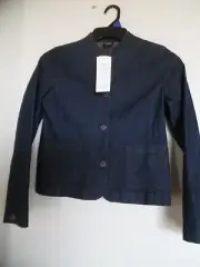 Eileen Fisher Mandarin Collar Jean Snap On Button Jacket NWT size Small