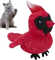 Bird Cat Toy | Chirping Bird Kitten Toys - Realistic Plush Doll Touch Activated, Pet Supplies Rechargeable for Kitten or Small Dogs