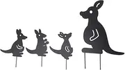 4pcs Iron Art Animal Decoration Ingenious Multi Purpose Kangaroo Plugin Fall Decor for Courtyard