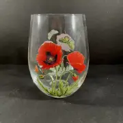 Portmeirion Botanic Garden Stemless Wine Glass Poppy