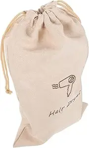 [Baluue] Hair Dryer Bag Travel Drawstring Storage Hair Dryer Carrying Bag Burlap Material
