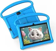 BAKEN 7 Inch Kids Tablet, Android 13 Tablet with Silicone Case, 4GB+32GB Memory, 5G Wi-Fi, Quad Core Processor, Dual Camera, Bluetooth, IPS Screen (Blue)