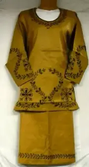 New Women African Traditional Dashiki Skirts Suit Ethnic Mustard Black Free size