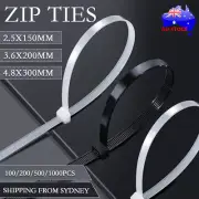 Cable Ties Zip Ties Nylon UV Stabilised Bulk Black&White Cable Ties AU STOCK