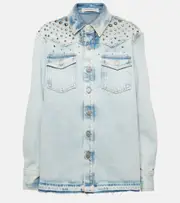[Alessandra Rich] Alessandra Rich Studded denim jacket AU 10 blue