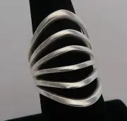 Park Lane "DIMENSION" Matte Silver Cage Style Ring Unique & New! SIZE 8 Reg. $39