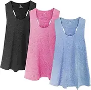 [FINIZO] Plus Size Workout Tank Tops for Women - Running Muscle Tank Sport Exercise Gym Yoga Tops Athletic Shirts(Pack of 3)