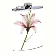 Transparent Flower Pink Tranquil 8oz Stainless Steel Hip Flask Drinking Liquor