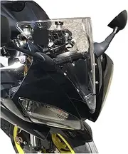 Jininglijindianzi Windscreen Windshield Compatible with 2006 2007 YZF 600 R6 Front Wind Deflector Double Bubble Black Iridium(Transparent)