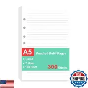 Junior Size Refills Paper, A5 Loose Leaf Paper for TUL Custom Note-Taking Sys
