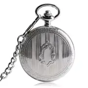 Silver Shield Automatic Pocket Watch Engraved Armor Case Roman Numerals Dial NEW