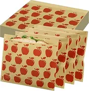 RYKOMO 200PCS Paper Sandwich Bags Paper Snack Bags Sealable Paper Lunch Bags Sealable Food Storage Sandwich Bags 7.9 x 7.1 Inches Sandwich Bags Treat bags for Food Storage Wrapping Decorations(Red)