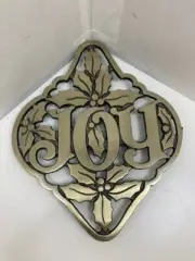 Vintage Avon Holly & Joy Holiday Christmas Cast Iron Brass Finish Trivet NIB