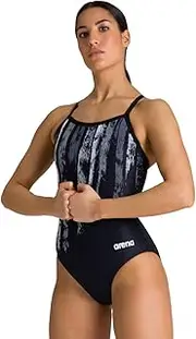 [arena] Women's Standard Light Drop Back MaxLife One Piece Swimsuit, Team Painted Stripes