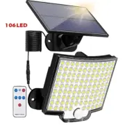 234 LED Solar Wall Lamp with Motion Sensor Infrared Remote Control 3 Modes Patio