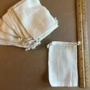Small Fine Bags with Natural Jute Drawstring - Sack Favor Bag 3” x 5” 10-PACK