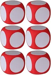SAFIGLE 6pcs Math Teaching Dices Party Game Dice Oversized Dice Drinking Game Dice Entertainment Dice DIY Game Dices Giant Game Dice Foam Dice Large Foams Dices Round Child Checkerboard