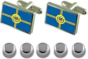 [Select Gifts] Shirt Dress Studs Cunha City Sao Paulo State Flag Cufflinks