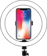 zolyet 260MM Ring Light Fill Light Photography Selfie Light Dimmable Camera Phone Lamp with Phone Holder USB Powered for Live Stream/Makeup Black 26cm-2