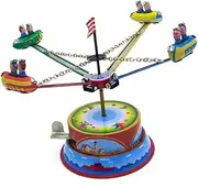 Hohopeti 1pc Iron Rotating Ship Toy Wind-up Action Amusement Park Photography Prop for Boy Girl Creative Iron Clockwork Design Easy to Use and Store for Home and Decor