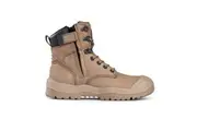 Mongrel 561060 High Leg Zipsider Scuff Cap Work Boots - Stone