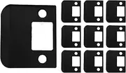 QCAA Solid Brass Extended Lip Strike, 2''X2-1/4", Matte Black, 10 Pack, Made in Taiwan