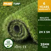 Prime Turf Artificial Grass 35mm 2mx5m Synthetic Fake Lawn Turf Plastic Plant