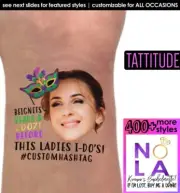 Beads & Booze Bachelorette Tattoos, Beignets Booze Besties, NOLA Favors, Bride