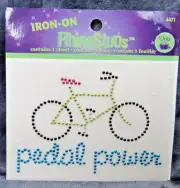 Dritz Iron-on RhineStuds Bead Bicycle Pedal Power Patch 3" x 4"