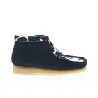 Clarks Wallabee Boot Black Cow Print 26154810 Mens Black Chukkas Boots
