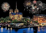 SiYear Scratch Art Painting Paper Set for Adults & Kids,Landmark Building City Series Night Scene,Scratchboard Creative Gift DIY Foil Engraving Crafts with 4 Tools (A3-Church Series）