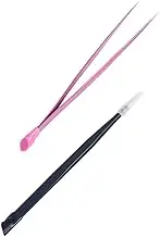 HOMSFOU 2Pcs Dual Headed Tweezers for Manicure Nail Art Tool with Pressing Function Lightweight and Portable Design for Home and Professional Use