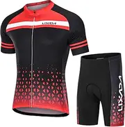 [YaSao] Men Cycling Jersey Set Breathable Quick-Dry Short Sleeve and Padded Shorts MTB Cycling Outfit Set