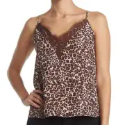 Melrose And Market Nordstrom Lace Trim Leopard Print Camisole Top Medium NWT