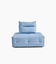 Molly Single Modular Sofa Chair - Light Blue, Comfortable Modular Chair with High Rebound Sponge Padding