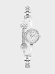GUESS Women's Silver Chloe Bracelet Watch