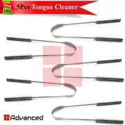 5Pcs Stainless Steel Tongue Cleaner / Scraper For Oral Cleaning Tongue Coating