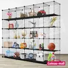 Black 30 Cube Metal Wire Mesh Shelf Rack Toy Storage Bookcase Cabinet DIY Stand