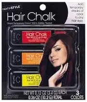 Next Style 3-Pack Hair Chalk, Red, Orange and Yellow