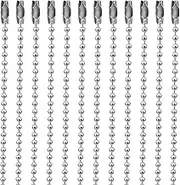 100 Pcs Keychain Chain, 3.9 Inch Long Ball Chains for Hanging Decoration, Dog Tag Chain with Connectors, Beaded Keychain for DIY Crafts(Silver)